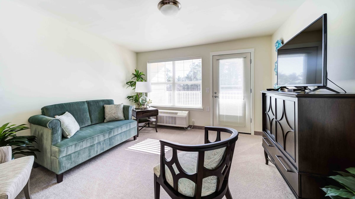 A living room in a Azalea Estates apartment