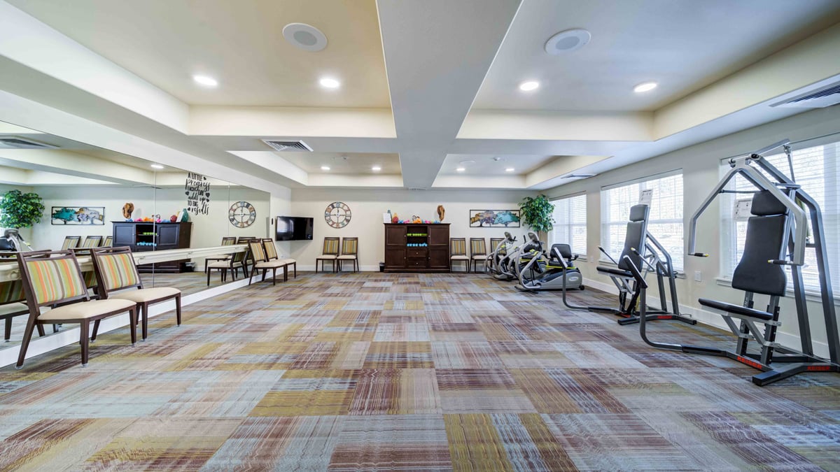 The fitness center at Azalea Estates